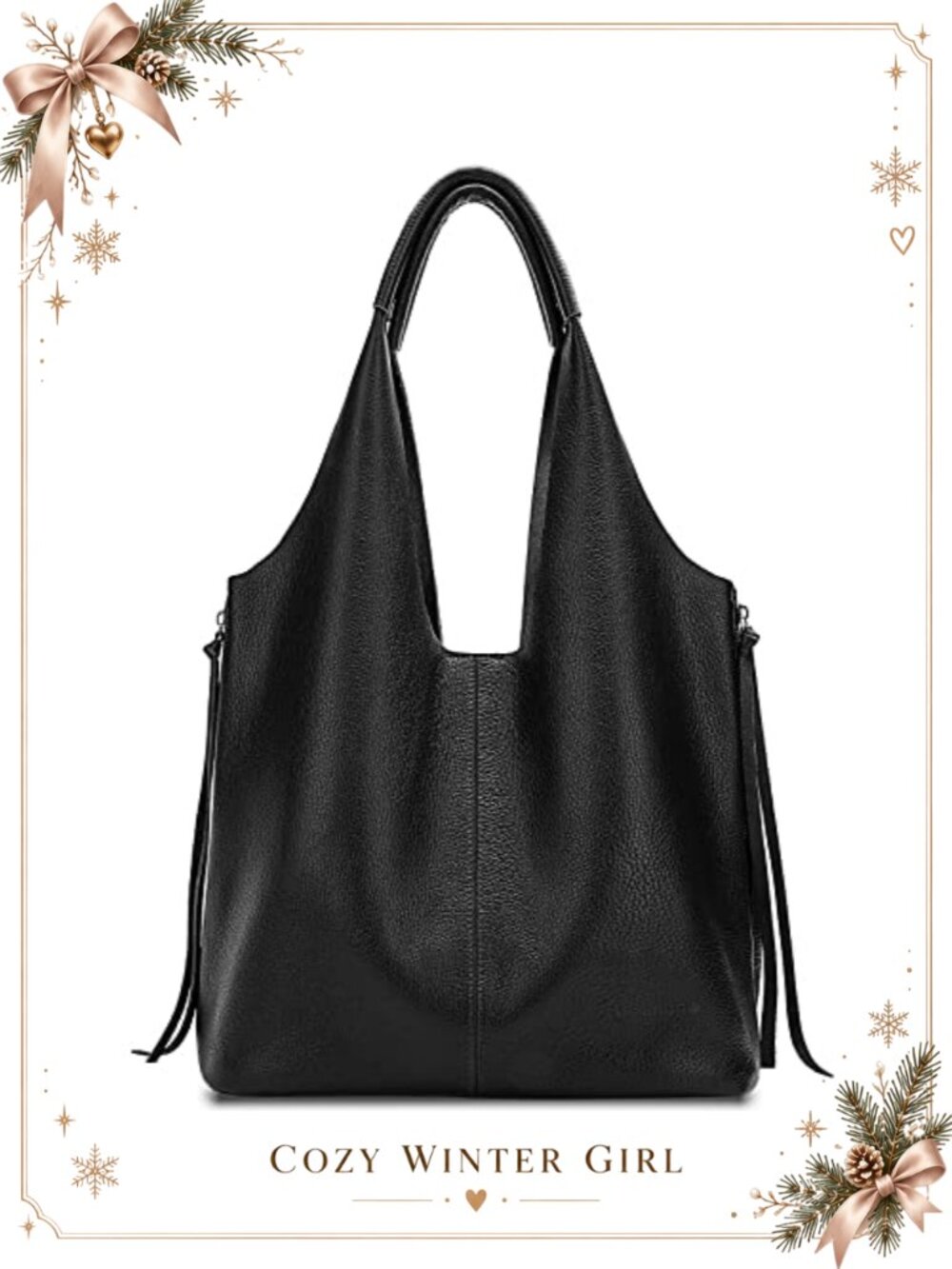 Genuine Soft Leather Hobo Shoulder Bag Expandable Tote Large Capacity Women